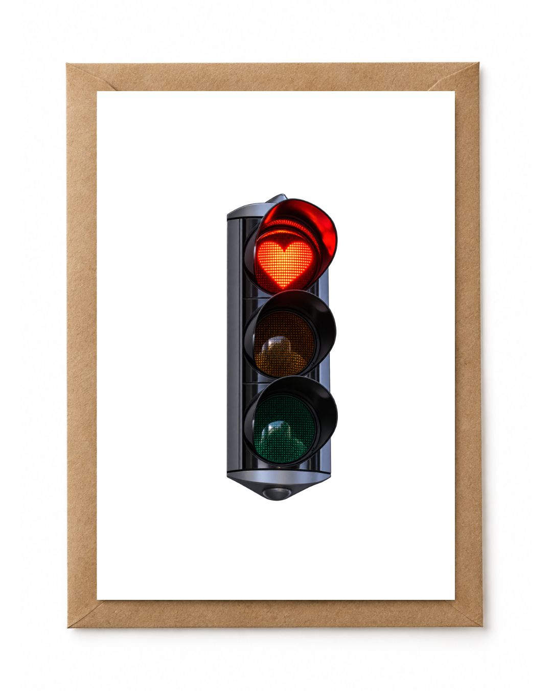 Red heart traffic light